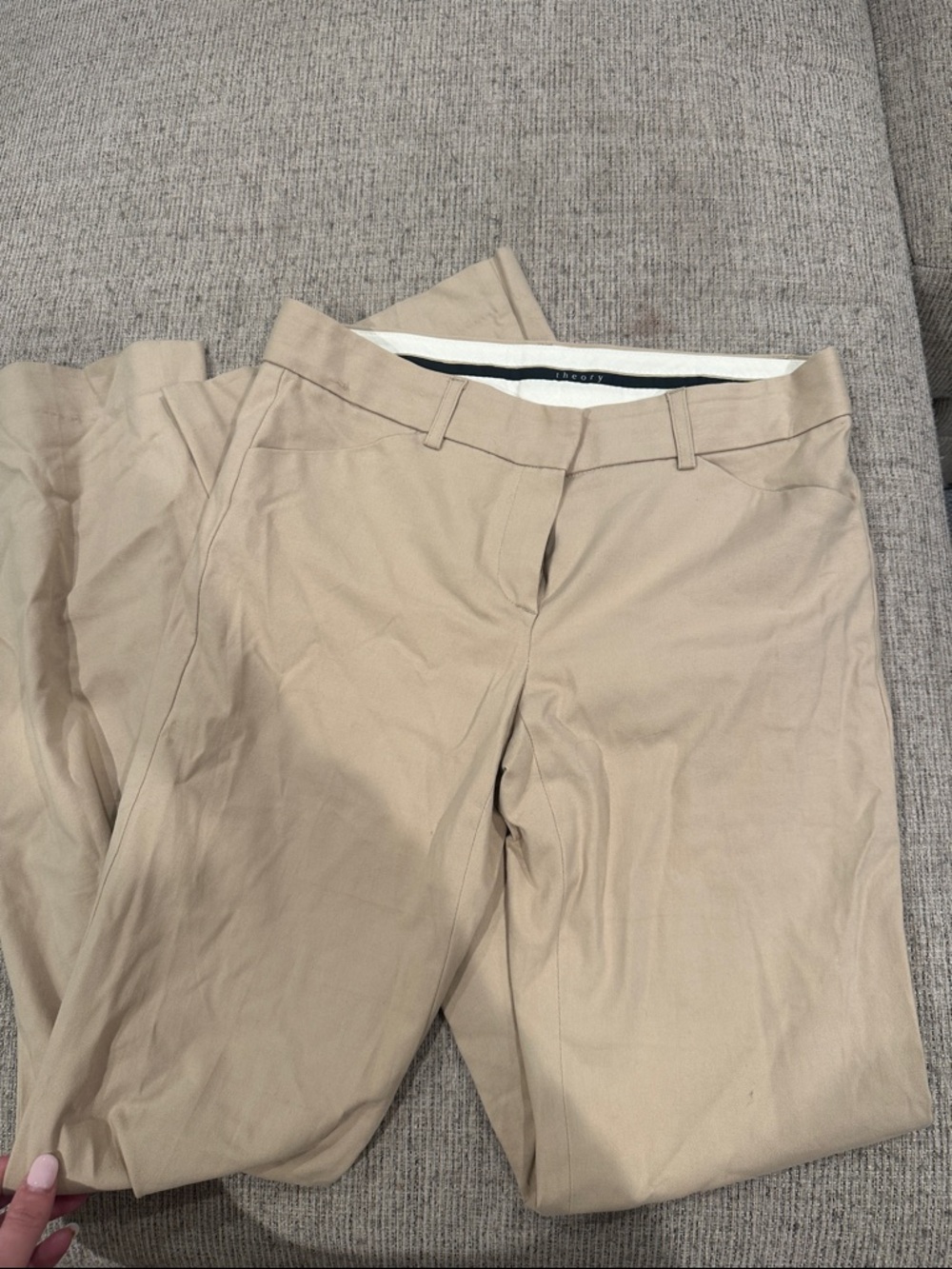 Theory Khaki Beige Tailored Pants